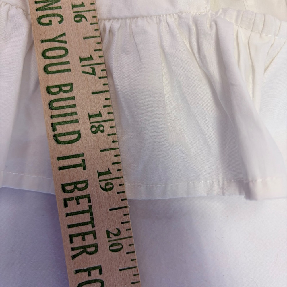 Nasty Gal Crop Top Womens 4 White Puff Sleeve Tie Front Peplum Cottagecore - Picture 11 of 12